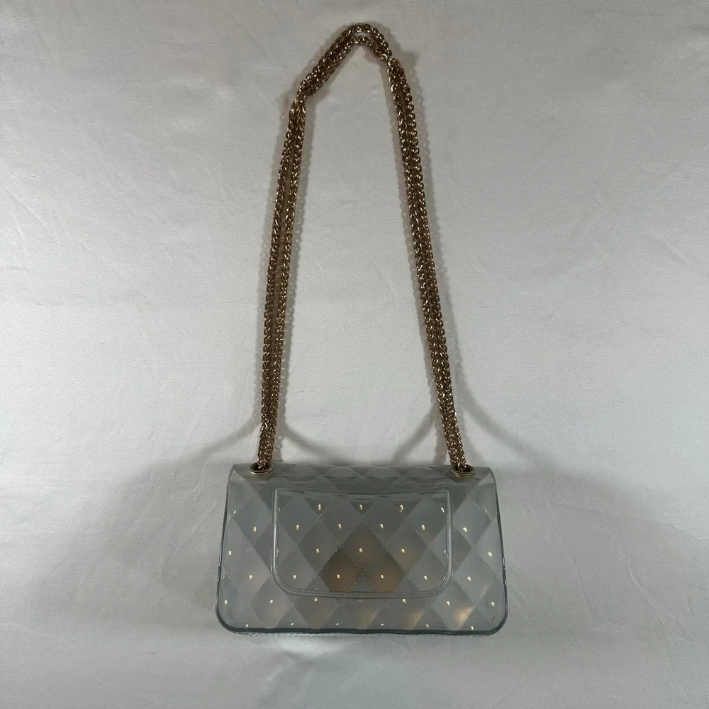 Clear Quilted Jelly Crossbody Mini Bag Shoulder Purse 6.25